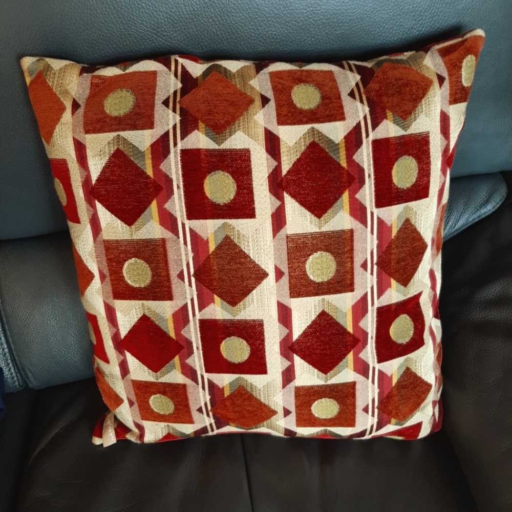 Newport square duck feather throw pillow geometric pattern Like New